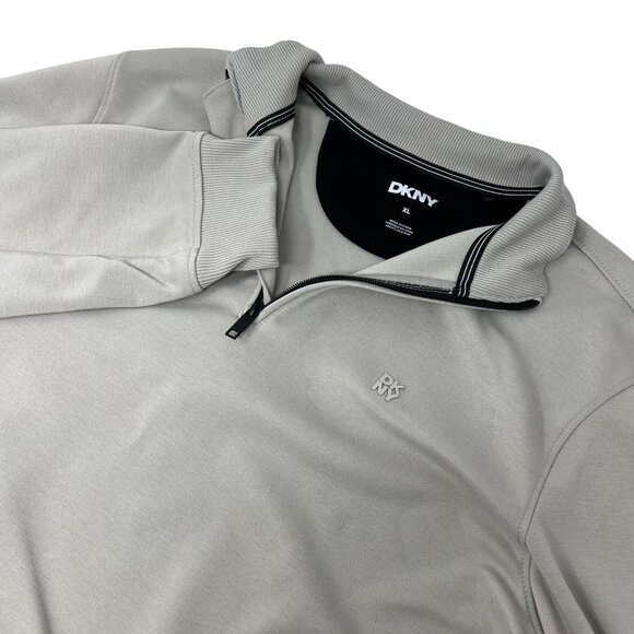 DKNY Mens Gray Quarter-Zip Pullover Sweatshirt XL - Picture 3 of 4
